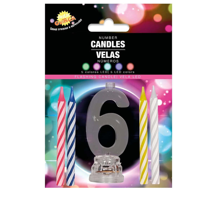 Kynttilänjalka 6 vuotta Led 13cm