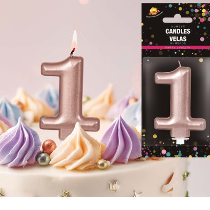 Rose Gold kynttilä 1 vuosi 8cm