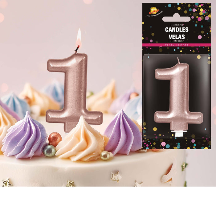 Rose Gold kynttilä 1 vuosi 8cm