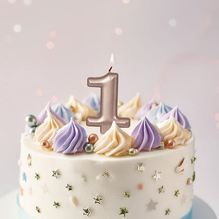 Rose Gold kynttilä 1 vuosi 8cm