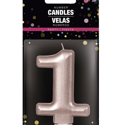 Rose Gold kynttilä 1 vuosi 8cm