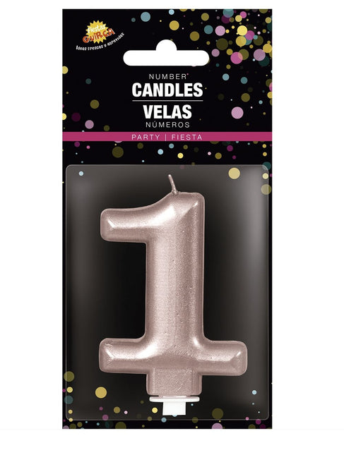 Rose Gold kynttilä 1 vuosi 8cm