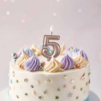 Rose Gold kynttilä 5 vuotta 8cm