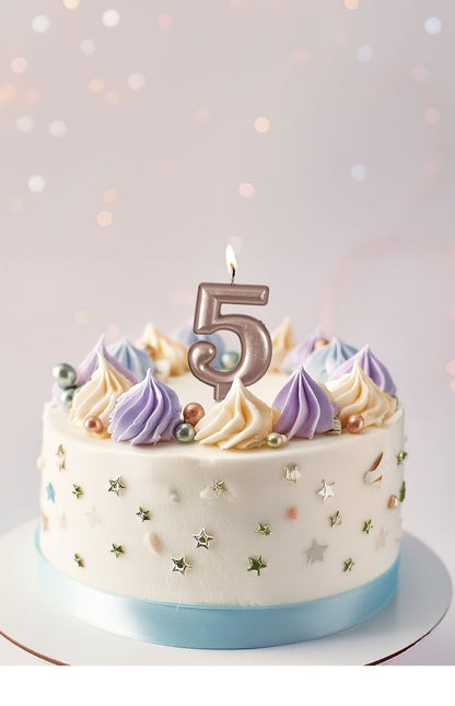 Rose Gold kynttilä 5 vuotta 8cm