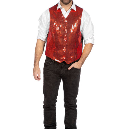 Punainen liivi miesten paljetteja