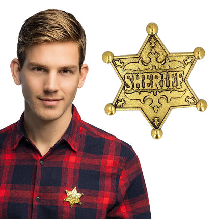”Sheriff” -merkki, metallia, kultainen
