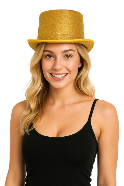 Korkea hattu Glitter Gold