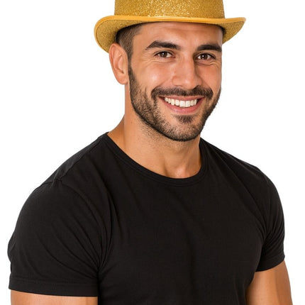 Korkea hattu Glitter Gold