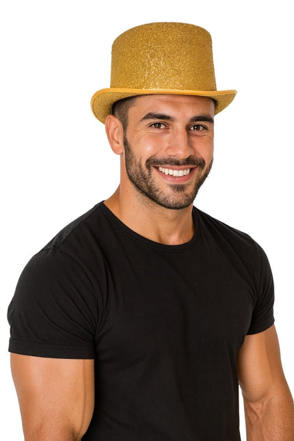 Korkea hattu Glitter Gold