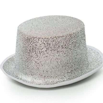 Korkea hattu Glitter hopea