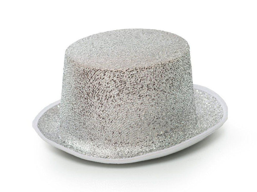 Korkea hattu Glitter hopea