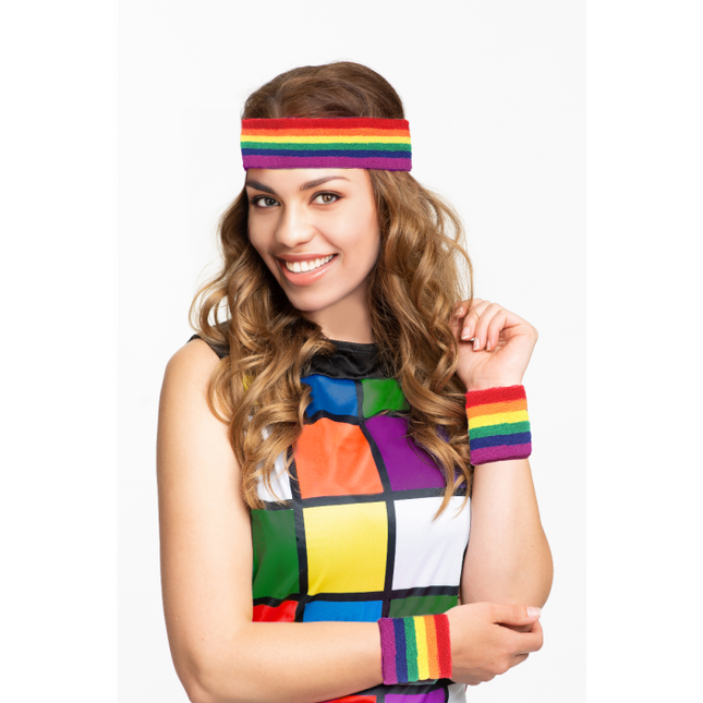 Setti otsanauha/rannekkeet Rainbow