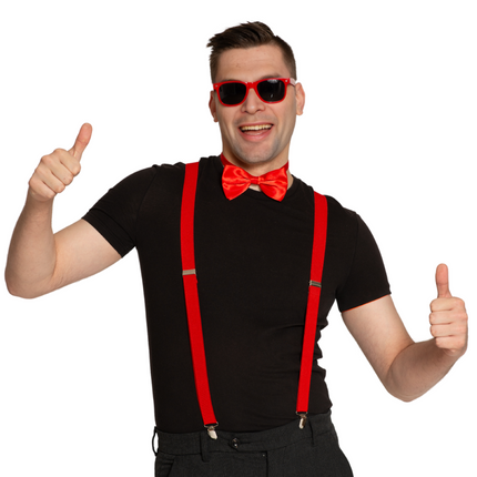 Sarja Suspenders/Goggles/Stripe Punainen