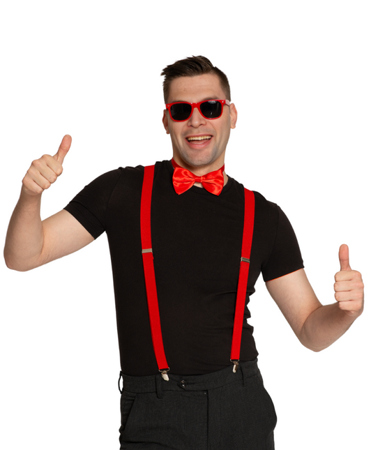 Sarja Suspenders/Goggles/Stripe Punainen