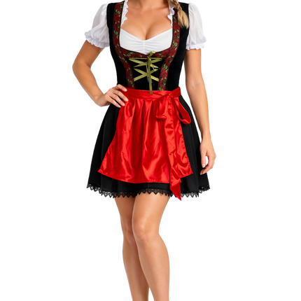 Punainen dirndl-mekko Oktoberfest Rosalie