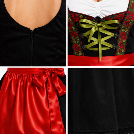 Punainen dirndl-mekko Oktoberfest Rosalie