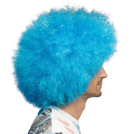 Neon-peruukki, sininen afro