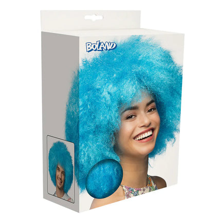 Neon-peruukki, sininen afro