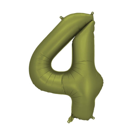 4 Jaar Cijfer Ballon Groen Leeg 86cm van Partydeco koop je bij Partywinkel