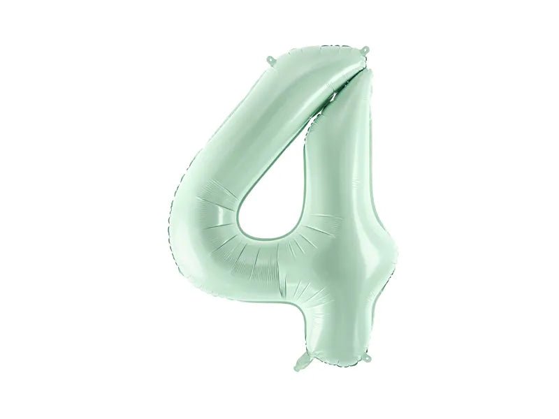 4 Jaar Cijfer Ballon Mintgroen Leeg 72cm van Partydeco koop je bij Partywinkel