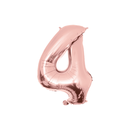 4 Jaar Cijfer Ballon Rose Goud Leeg 86cm van Paper Dreams koop je bij Partywinkel