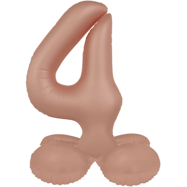 4 Jaar Cijfer Ballon Rose Goud Mat 72cm van Folat koop je bij Partywinkel