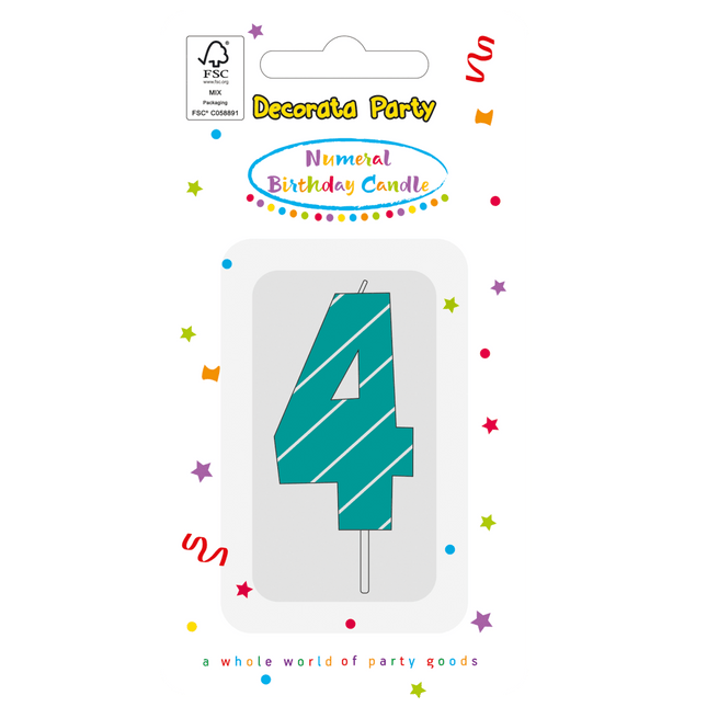 4 Jaar Kaars Lichtblauw van Procos koop je bij Partywinkel