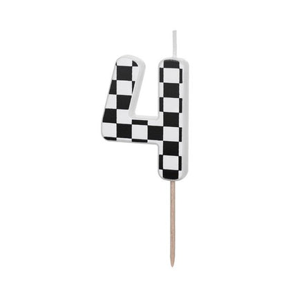 4 Jaar Kaars Race 5,5cm van Partydeco koop je bij Partywinkel