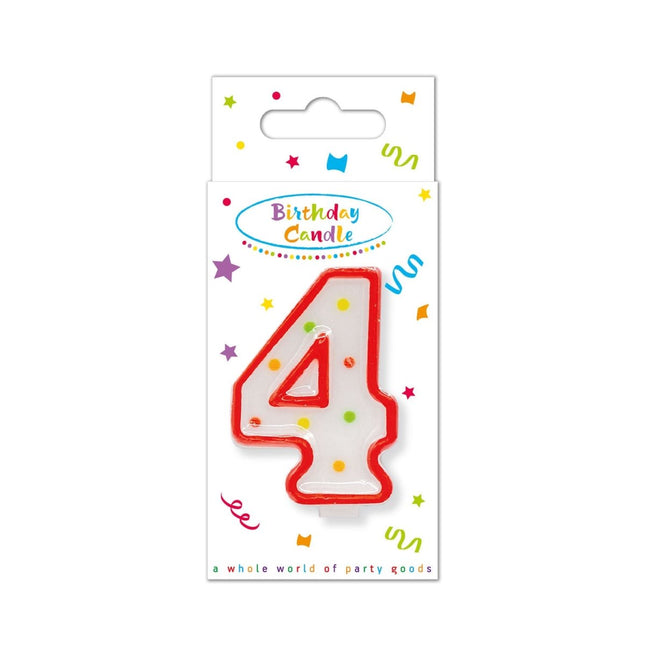 4 Jaar Kaars Rood van Procos koop je bij Partywinkel