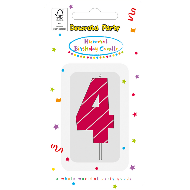 4 Jaar Kaars Roze van Procos koop je bij Partywinkel