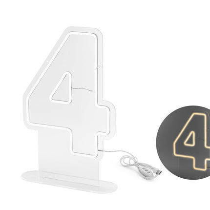 4 Licht Cijfer Wit 50cm van Partydeco koop je bij Partywinkel