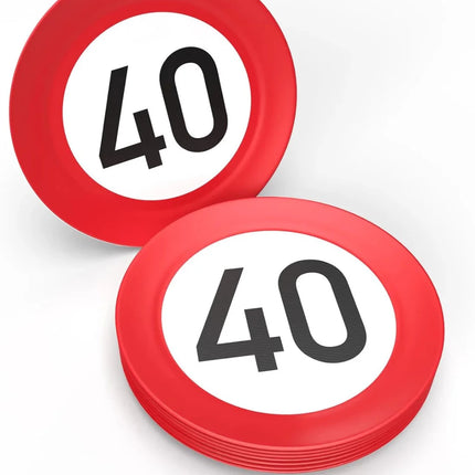 40 Jaar Borden Verkeersbord 23cm 8st van VDV Benefit koop je bij Partywinkel