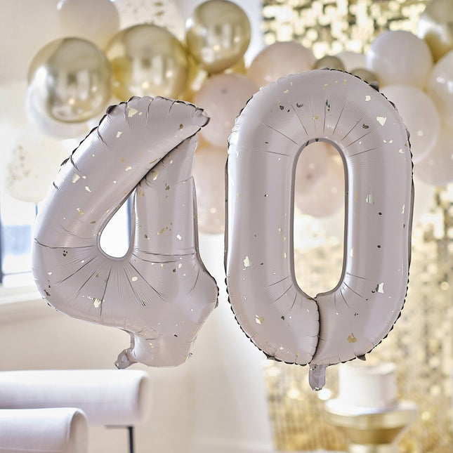 40 Jaar Cijfer Ballon Leeg 60cm van Ginger Ray koop je bij Partywinkel