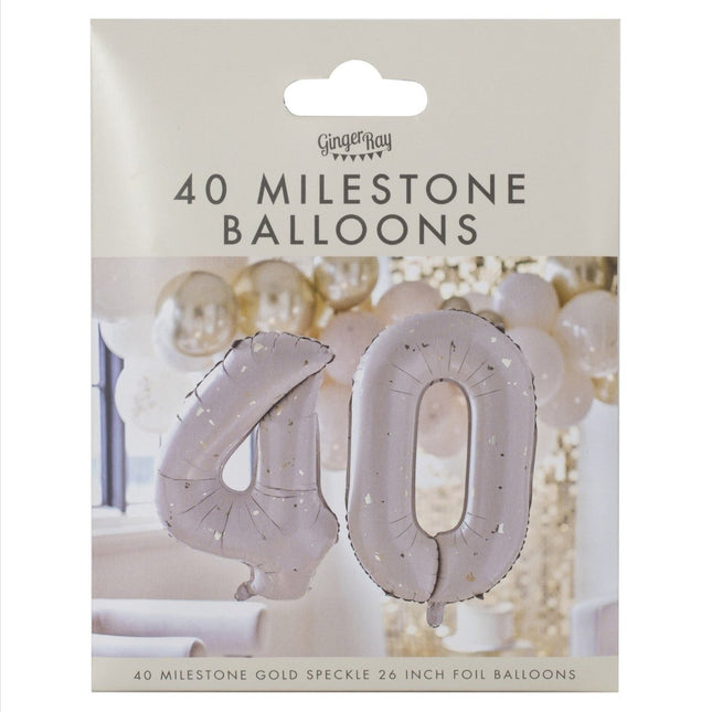 40 Jaar Cijfer Ballon Leeg 60cm van Ginger Ray koop je bij Partywinkel