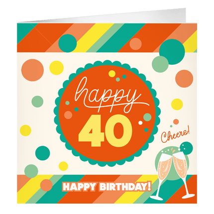 40 Jaar Wenskaart 23cm van Paper Dreams koop je bij Partywinkel