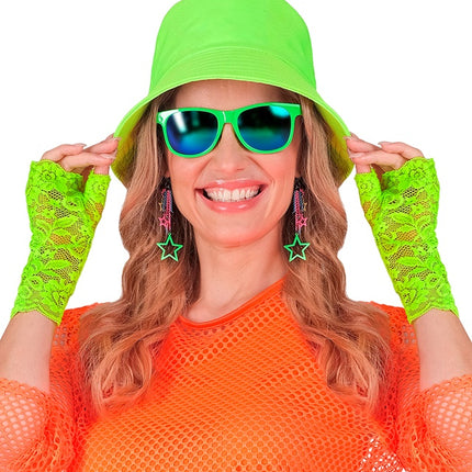 KÄSINEET NEONVIHREÄ PITSI