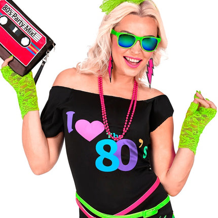 KÄSINEET NEONVIHREÄ PITSI