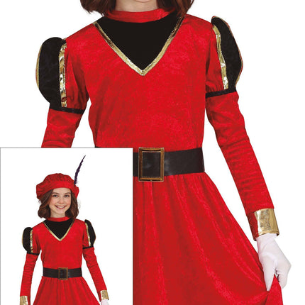 Pietenpak mekko lapsi punainen/kulta