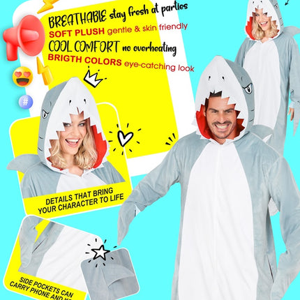 Hai haalarihaalari hupulla