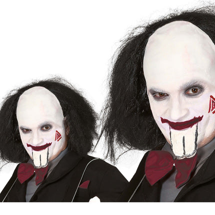 Musta peruukki puoli kalju