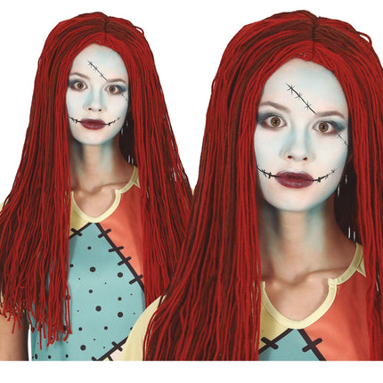 Punainen villa peruukki