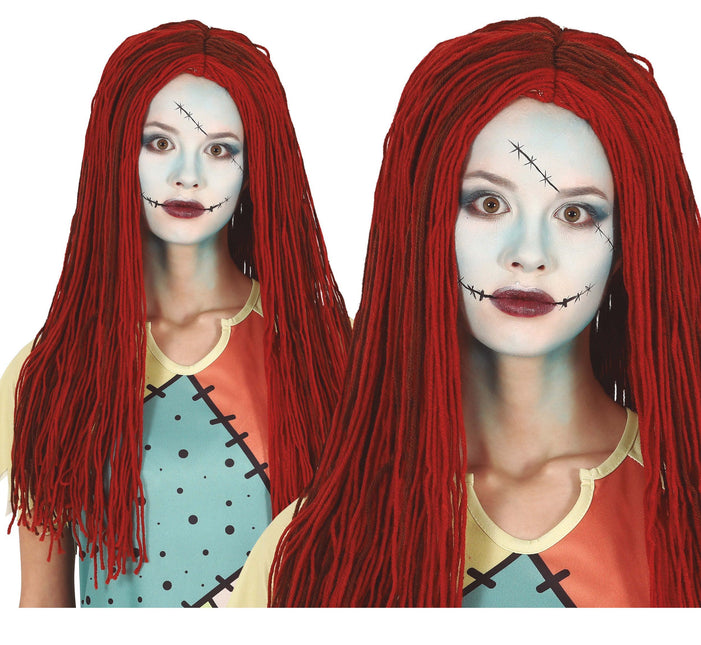 Punainen villa peruukki