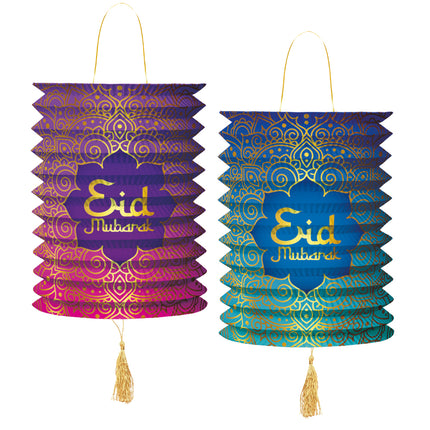 Eid Mubarak Lampions Violetti Sininen 25cm 2kpl 2kpl