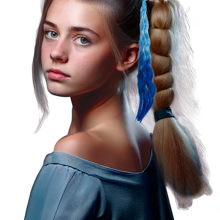 Sininen hiustenpidennys Butterfly 35cm