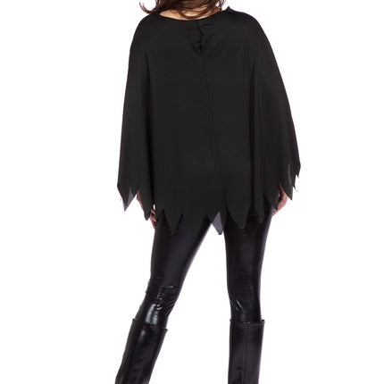 Skeleton Poncho Musta Hopea Strass