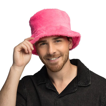 Roze Bucket Hat Rave Pluche