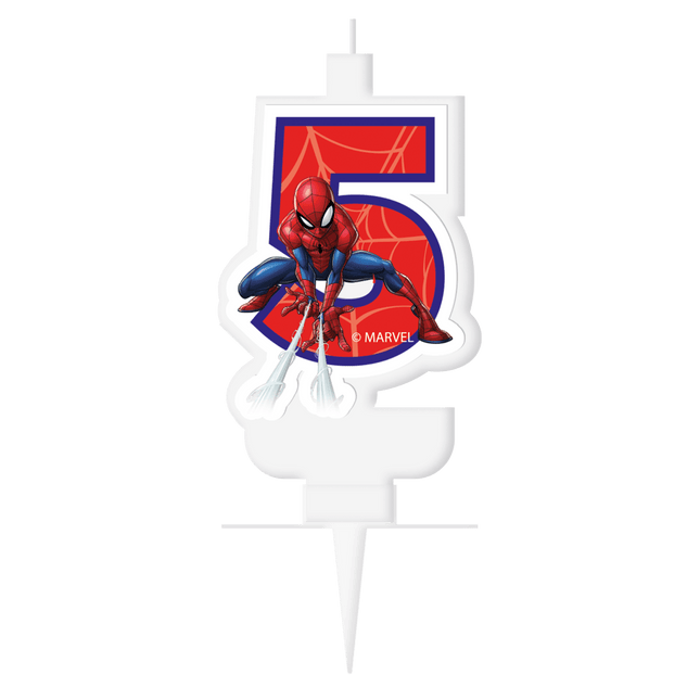 5 Jaar Kaars Spiderman van Procos koop je bij Partywinkel
