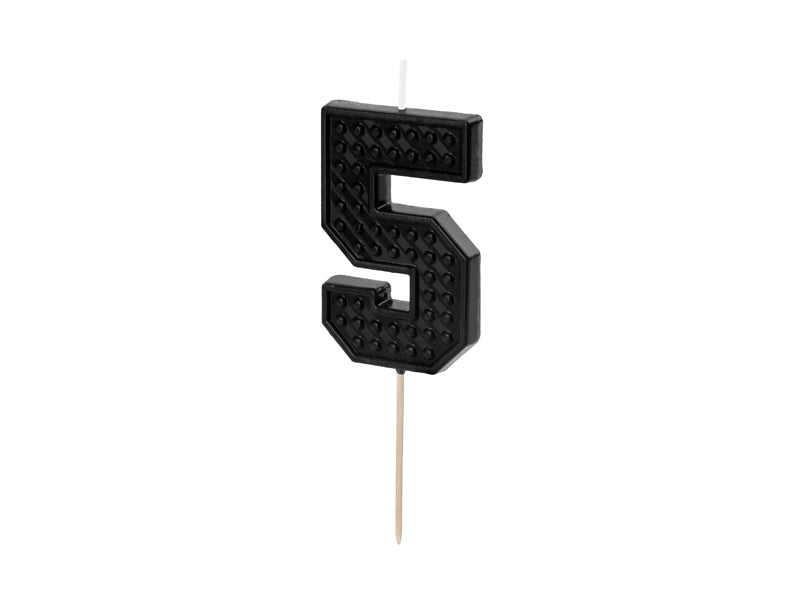 5 Jaar Kaars Zwart 6cm van Partydeco koop je bij Partywinkel