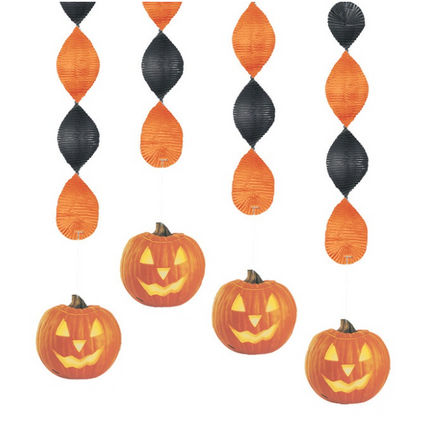 4 PUMPKIN GLOW 18" RIPUSTUSKORISTE
