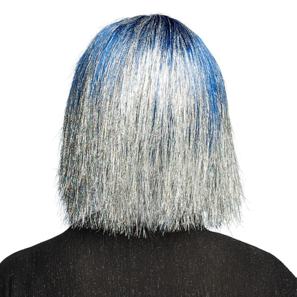 Blauwe Pruik Tinsel